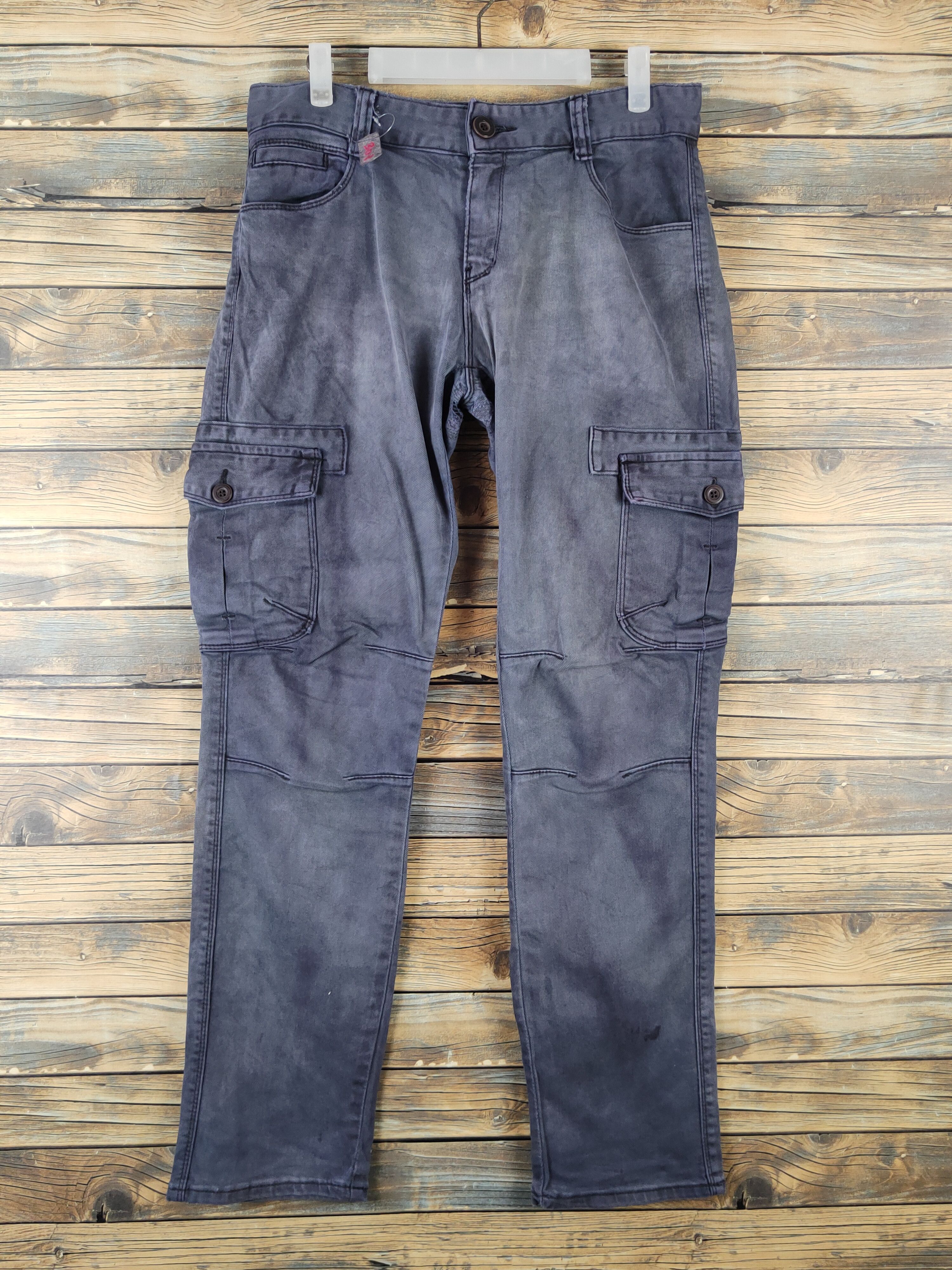 Japanese Brand DL Adorable Navy Faded Multipocket Tactical Cargo Pants #301 Size US 31 - 1 Thumbnail