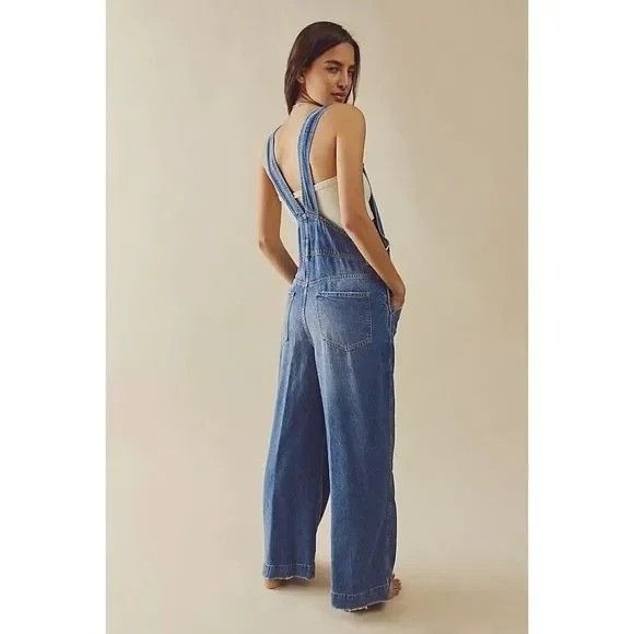 Free People Free People Slouchy Denim Overalls Canyon Blue Size 28" / US 6 / IT 42 - 4 Thumbnail