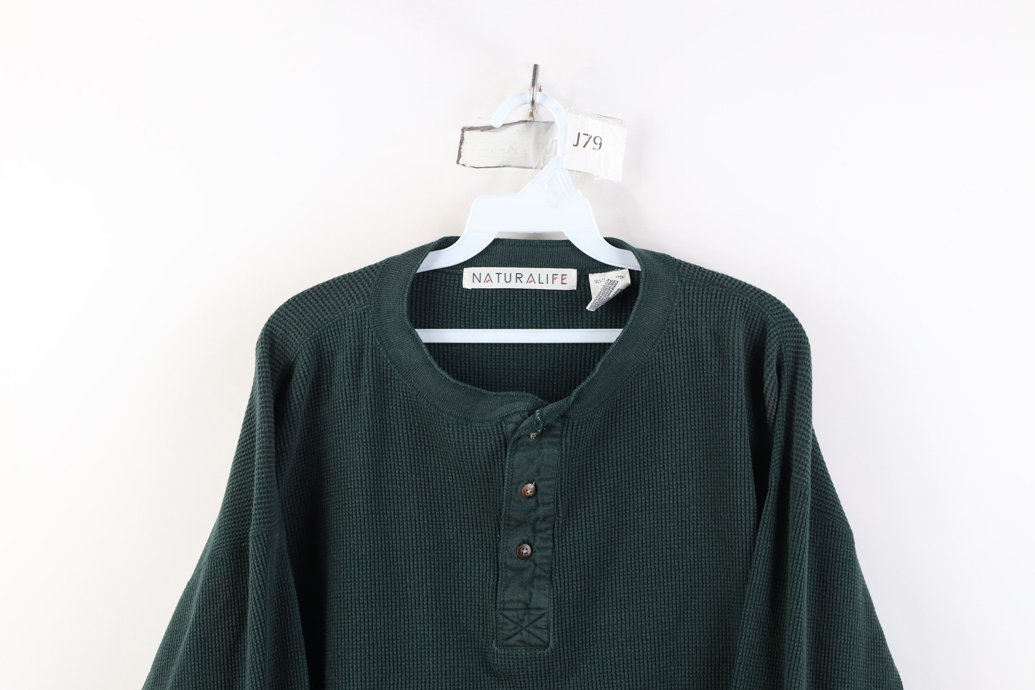 Vintage Vintage 90s Streetwear Knit Long Sleeve Henley T-Shirt Size US L / EU 52-54 / 3 - 2 Thumbnail