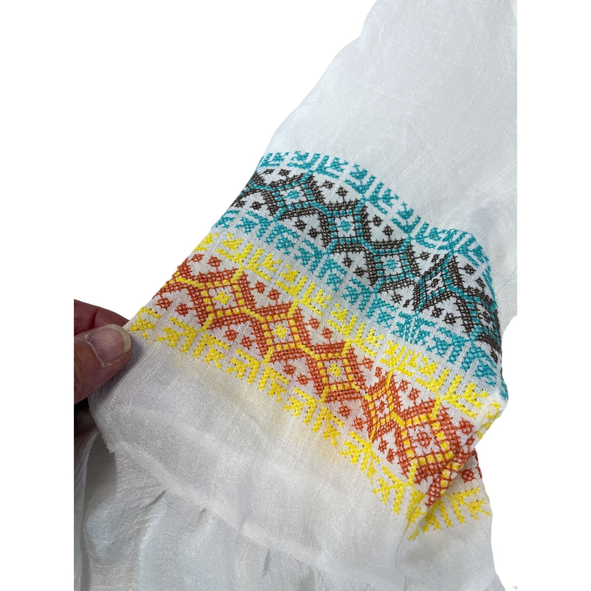 Other Kaktus womans embroided white blue boho tunic fairy bell sle Size M / US 6-8 / IT 42-44 - 4 Thumbnail