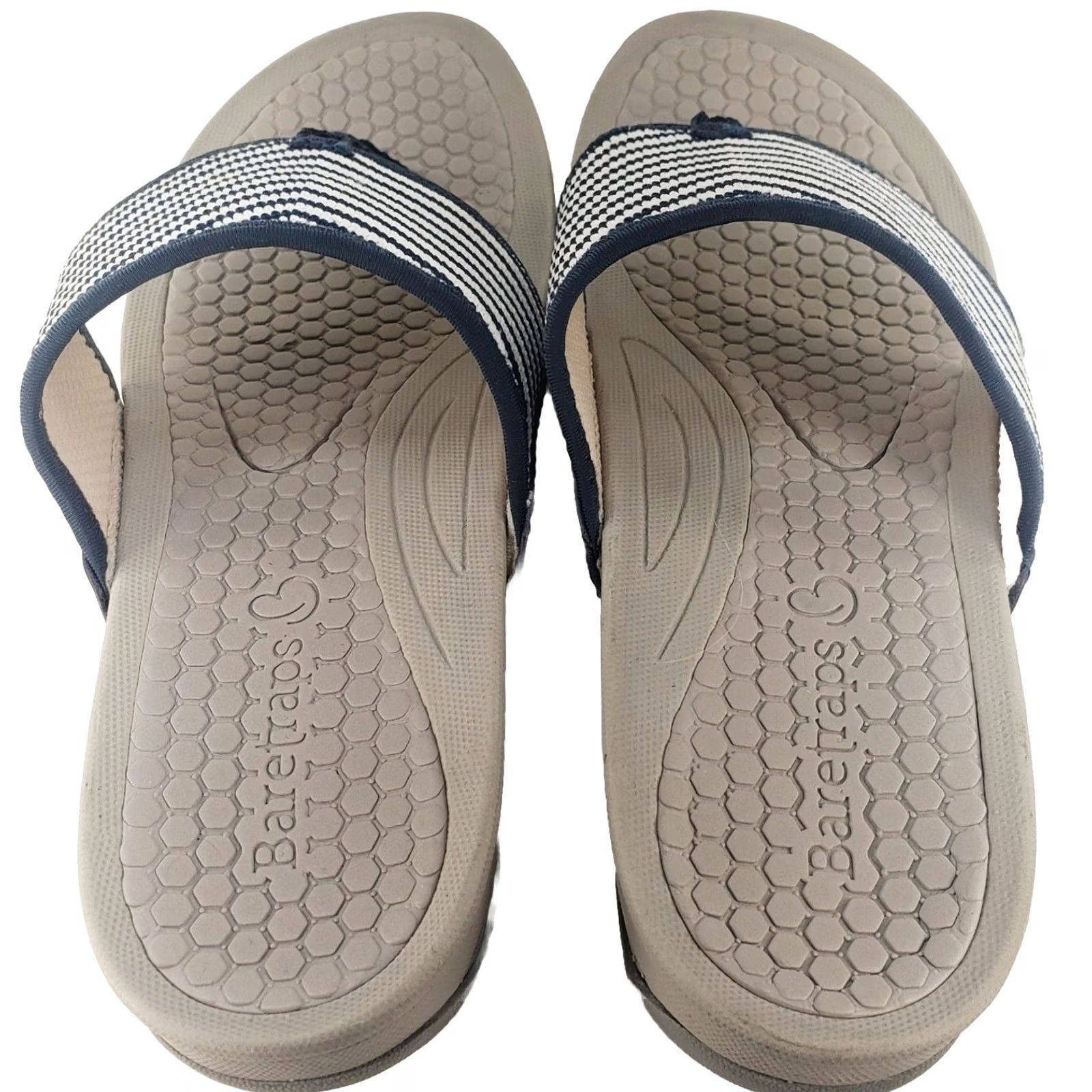 Vintage Baretraps Dasie Platform Sandal Size 8.5 Women Sandal Thong Flat Blue White Solid Slip On Size US 9 / IT 39 - 6 Thumbnail