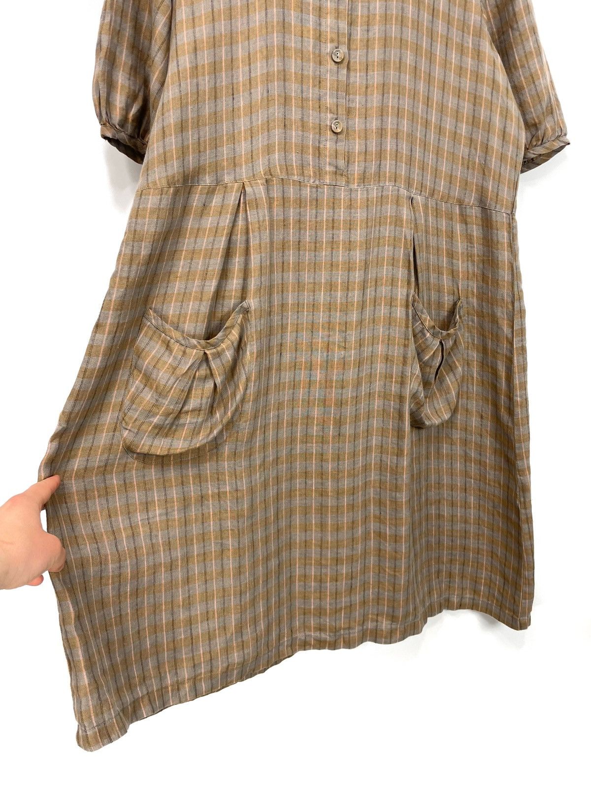 Gudrun Sjoden Gudrun Sjoden 100% Hemp Checkered Dress w/ Pockets Size M / US 6-8 / IT 42-44 - 7 Thumbnail