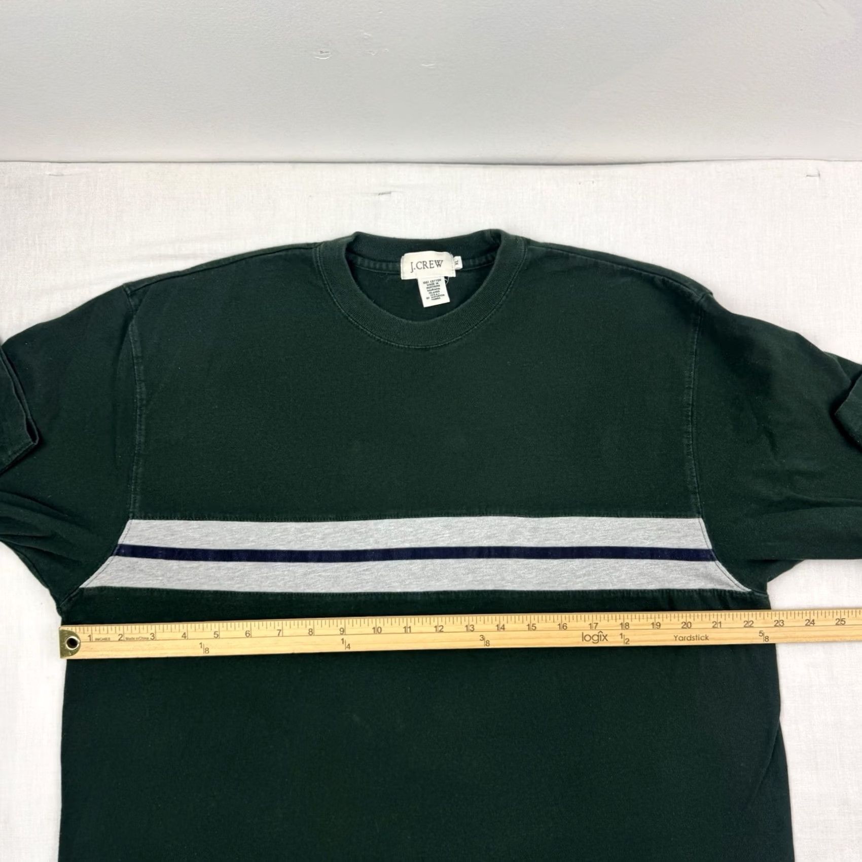 J.Crew VINTAGE J.CREW Long Sleeve Shirt Adult XL Striped Green Cotton Hipster 90s Y2K Mens Size US XL / EU 56 / 4 - 6 Thumbnail