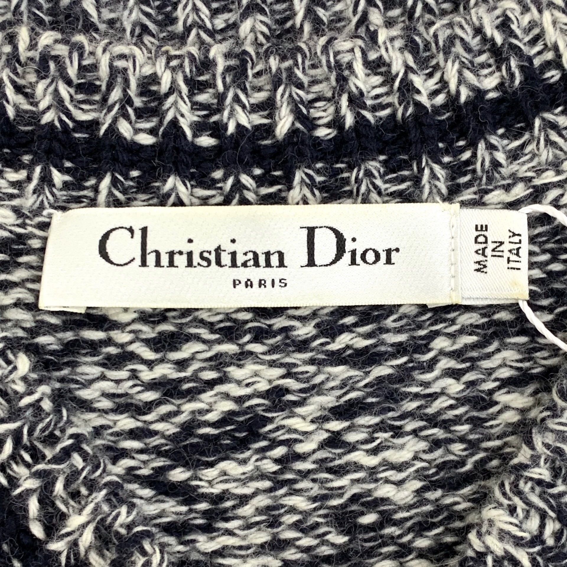 KW0775 Dior Grey Logo Wool V-Neck Sleeveless Knit Vest