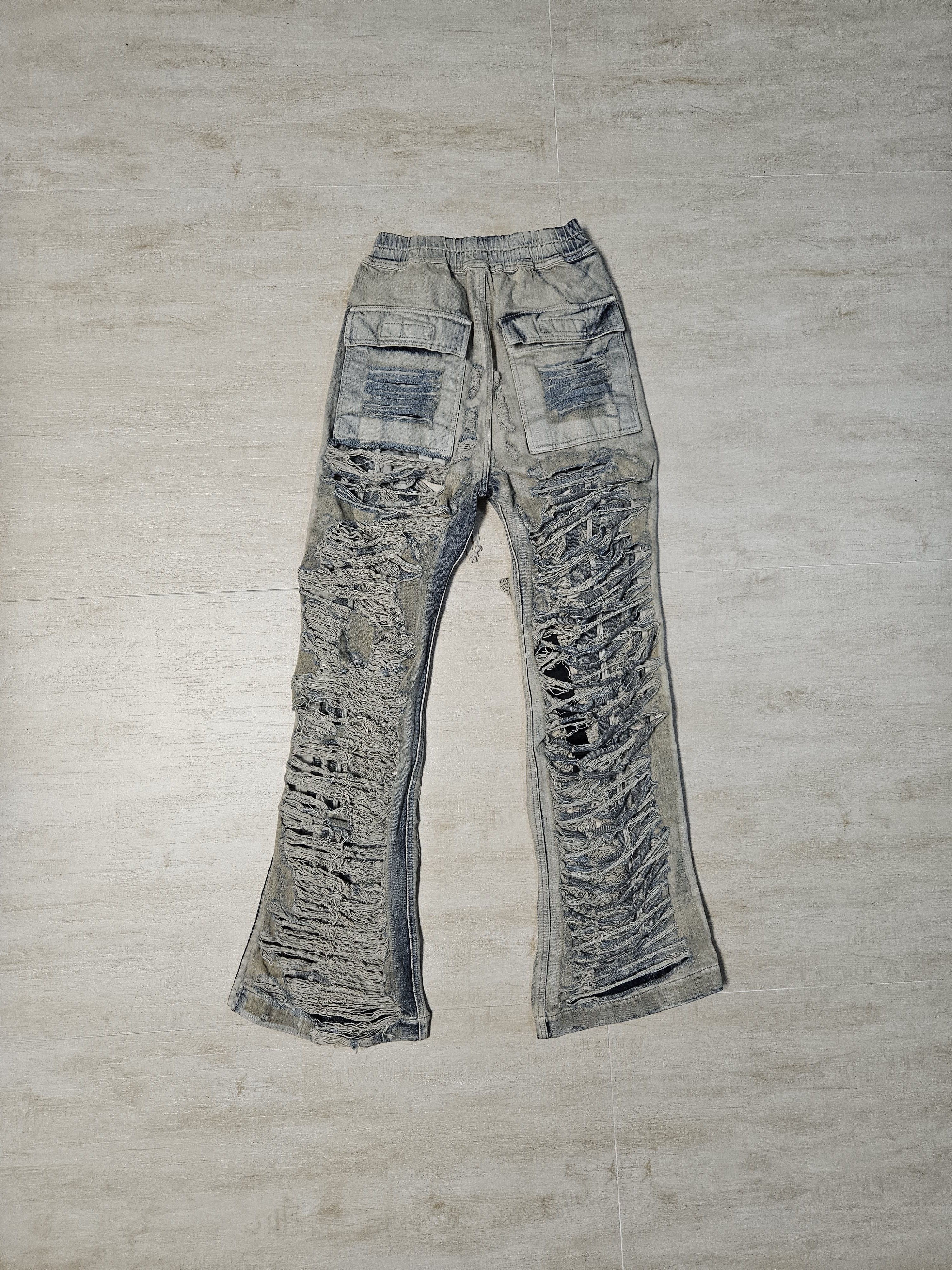 Rick Owens Drkshdw Rick Owens Drkshdw Mineral Pearl Shredded Pusher Pants Size US 30 / EU 46 - 2 Thumbnail