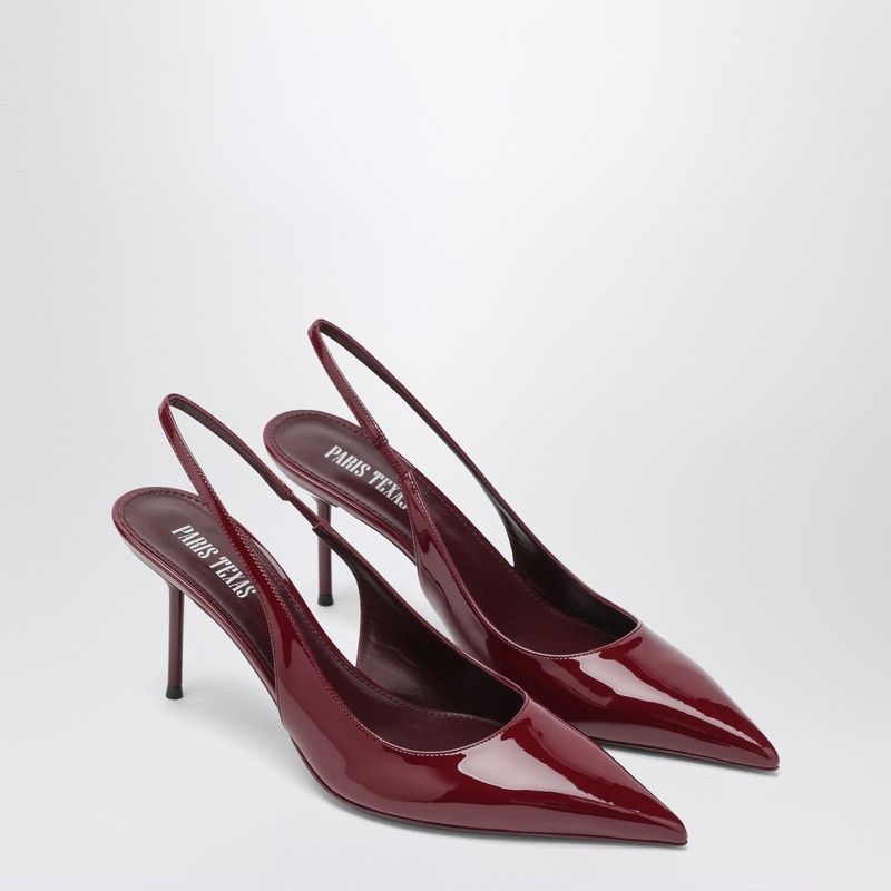 Paris Texas Lidia Slingbacks Rouge Noir In Patent Leather Shoes, Women's (Size 8)