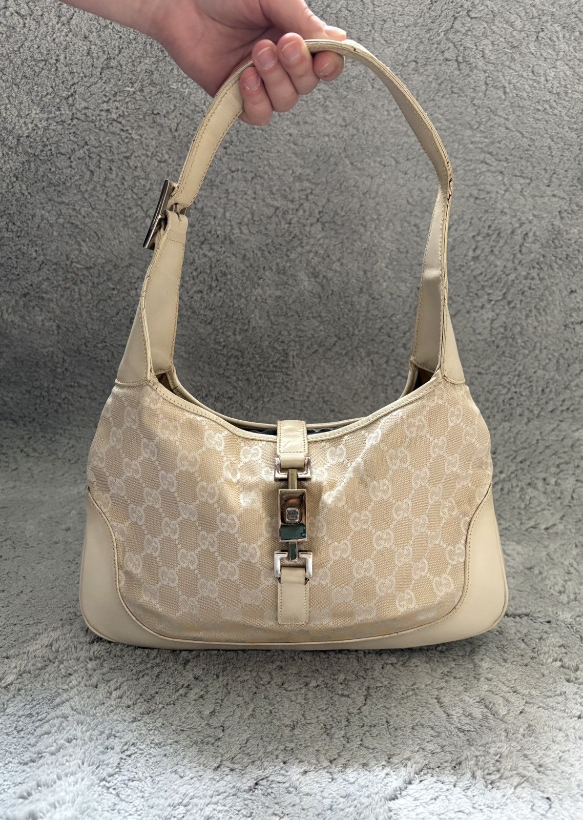 Gucci Sac a main gucci jackie en toile GG beige Size ONE SIZE - 1 Thumbnail