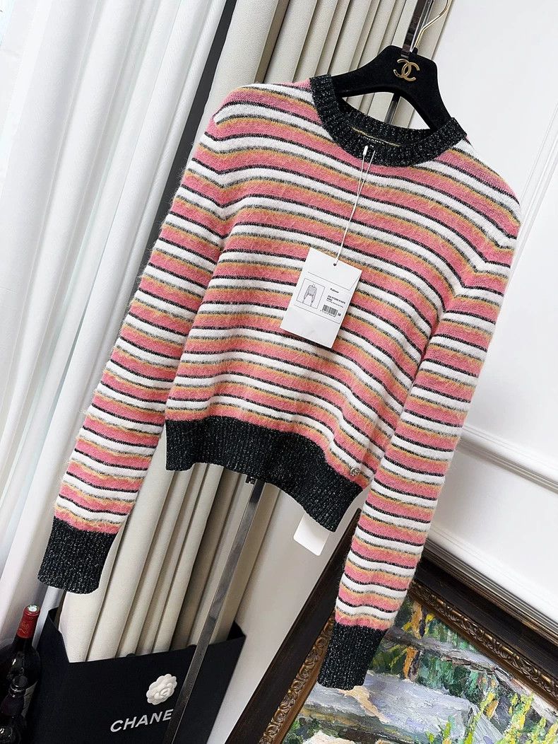 Chanel Chanel 22A colorful striped tassel wool knitting sweater Size XS / US 0-2 / IT 36-38 - 1 Thumbnail