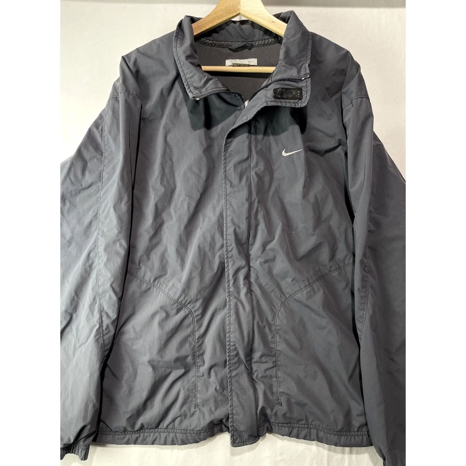 Nike Nike Zip Up Jacket Men’s XL Gray Swoosh Logo Vintage Worn Flaws Zip Zipper Pockets Athletic Casual Activewear Size US XL / EU 56 / 4 - 2 Thumbnail