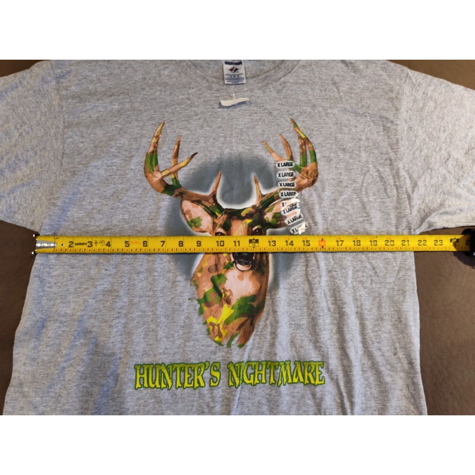 Jerzees VINTAGE A Hunters Nightmare Camo Buck Deer Hunting Graphic T-Shirt NOS NWT Men's Size XL Size US XL / EU 56 / 4 - 4 Thumbnail
