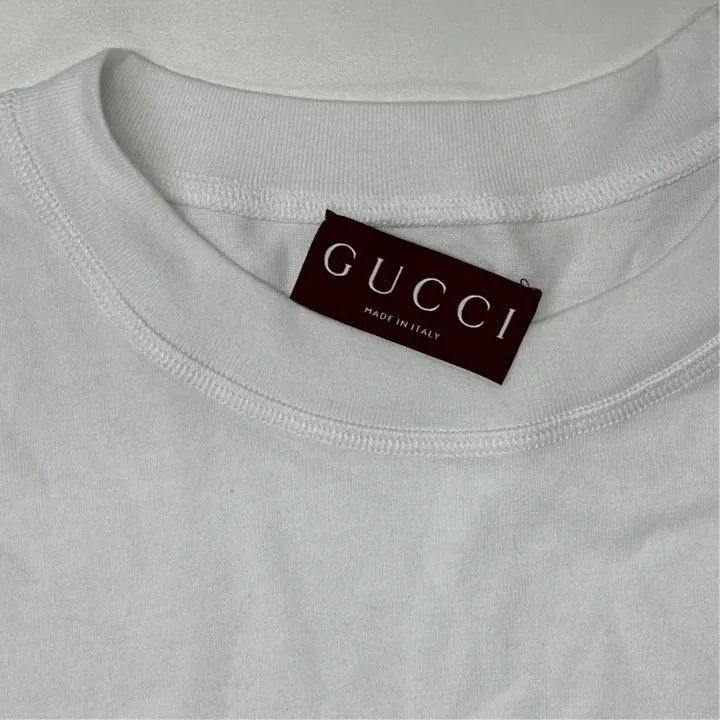 Gucci Gucci Gucci Lido Logo Print White Short Sleeve T-Shirt -25 Size US M / EU 48-50 / 2 - 2 Thumbnail