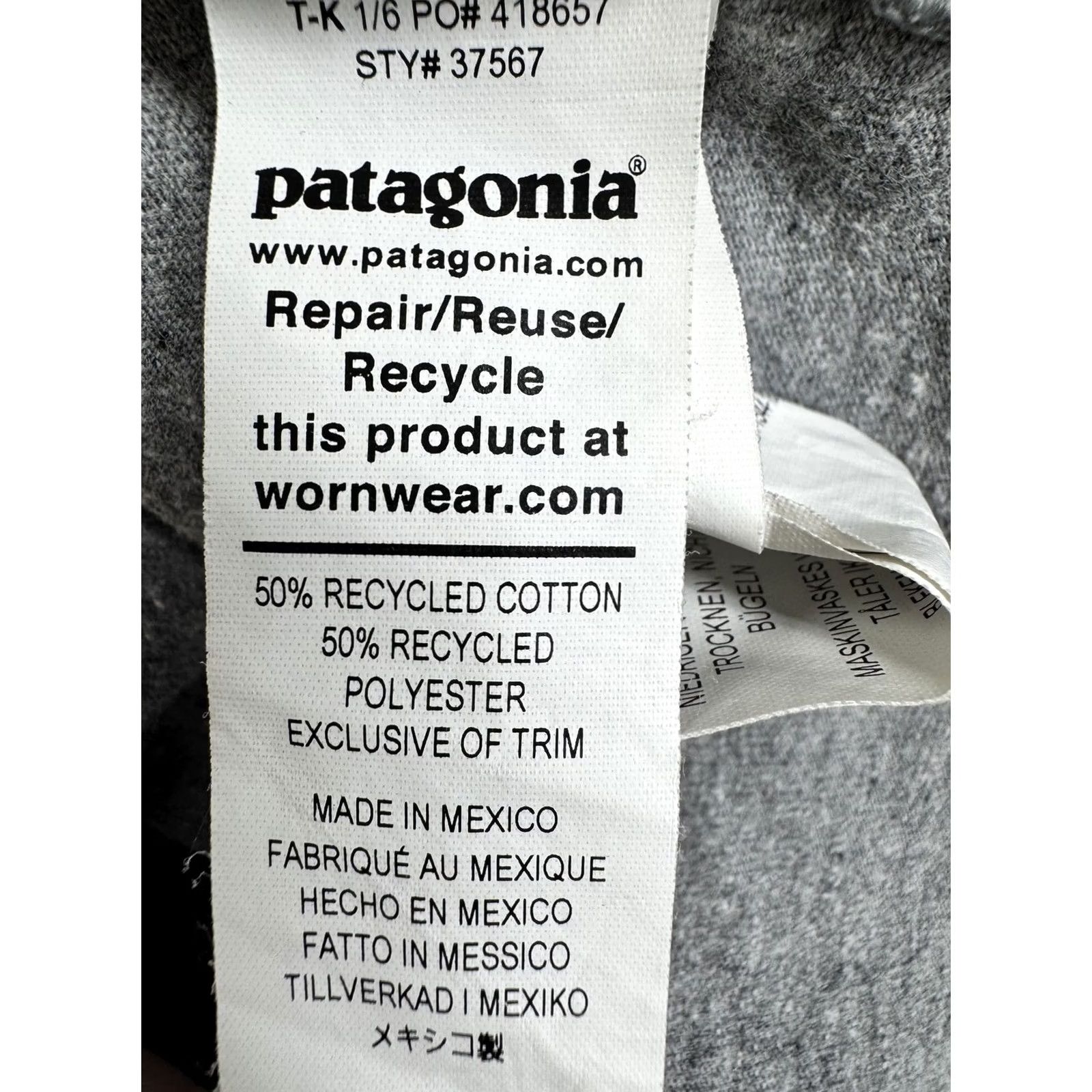 Patagonia Patagonia Women's M Gray Responsibili-Tee Short Sleeve T-Shirt Size M / US 6-8 / IT 42-44 - 5 Thumbnail