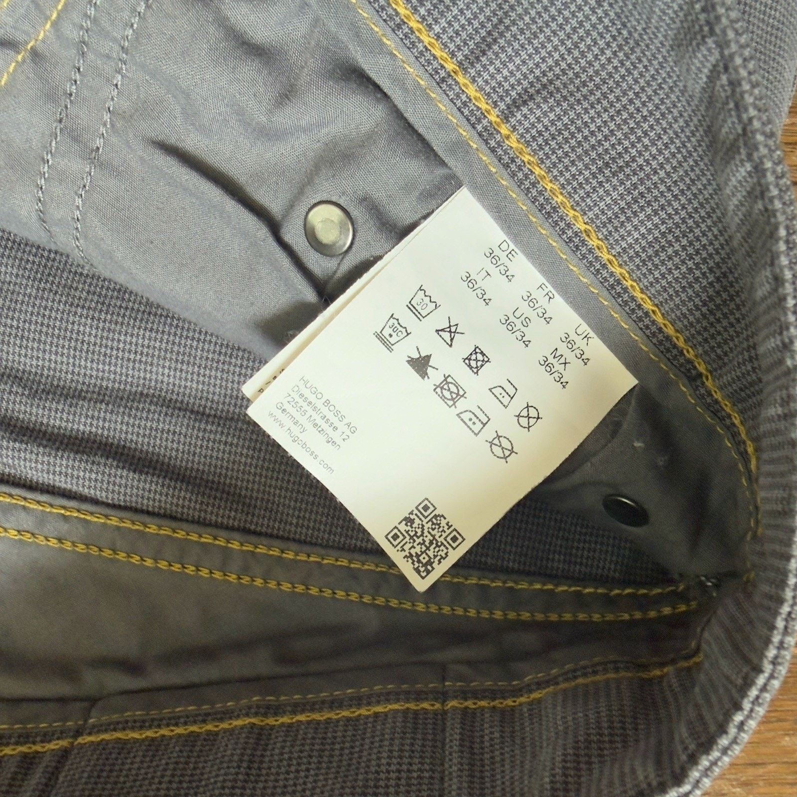 Hugo Boss Hugo Boss Maine Regular Fit Grey Micro-Pattern Pants 36x34 Size US 36 / EU 52 - 4 Thumbnail