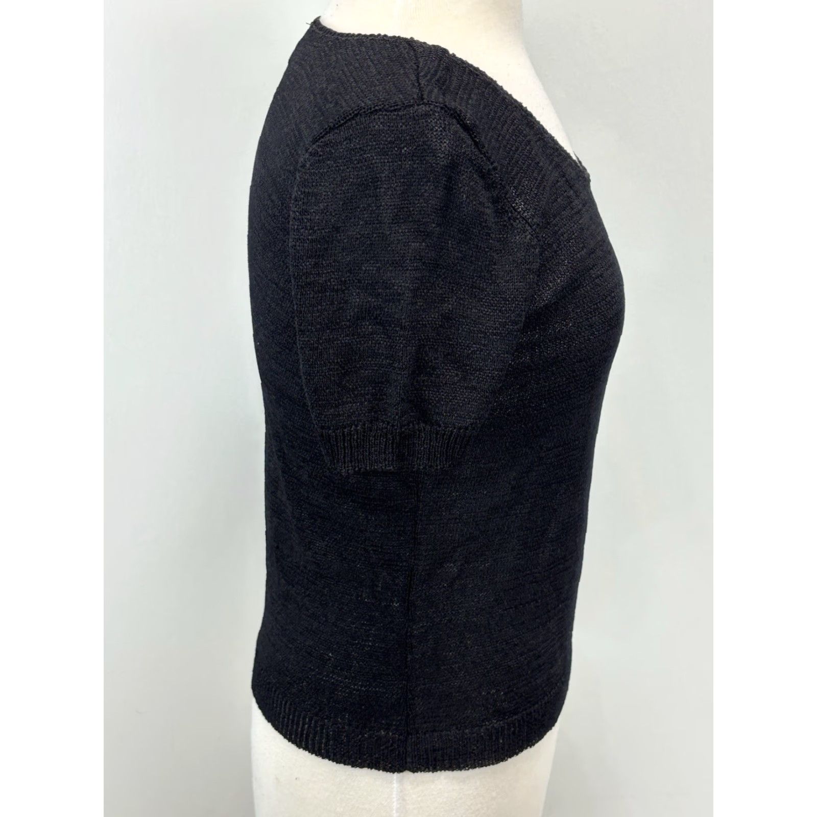 Vintage VINTAGE Dana B & Karen Knit Sweater Womens Small Black Short Sleeve Semi Sheer Goth Pullover Knit Rayon Blend Size S Womens Size S / US 4 / IT 40 - 4 Thumbnail