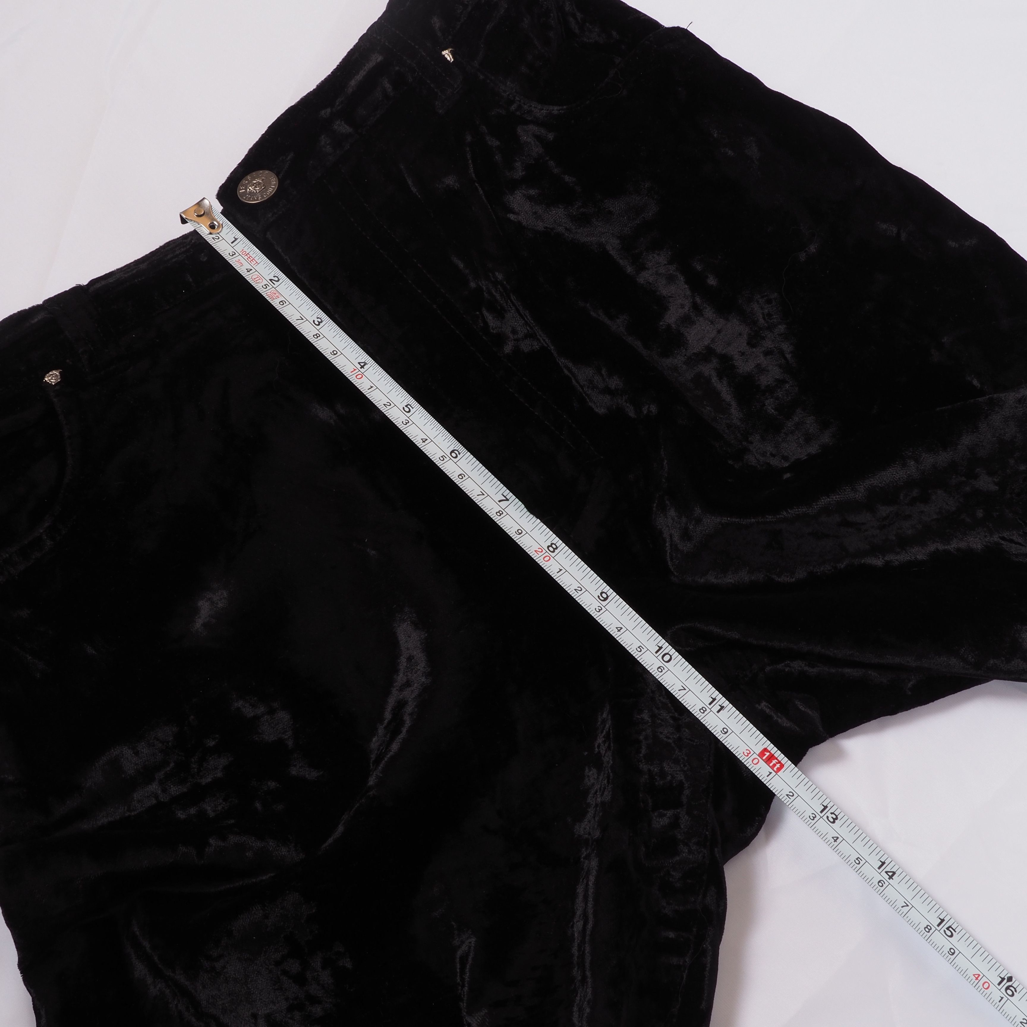 Versace Jeans Couture Versace Jeans Couture Vintage Black Crushed Velvet Pants Size 27" / US 4 / IT 40 - 11 Thumbnail