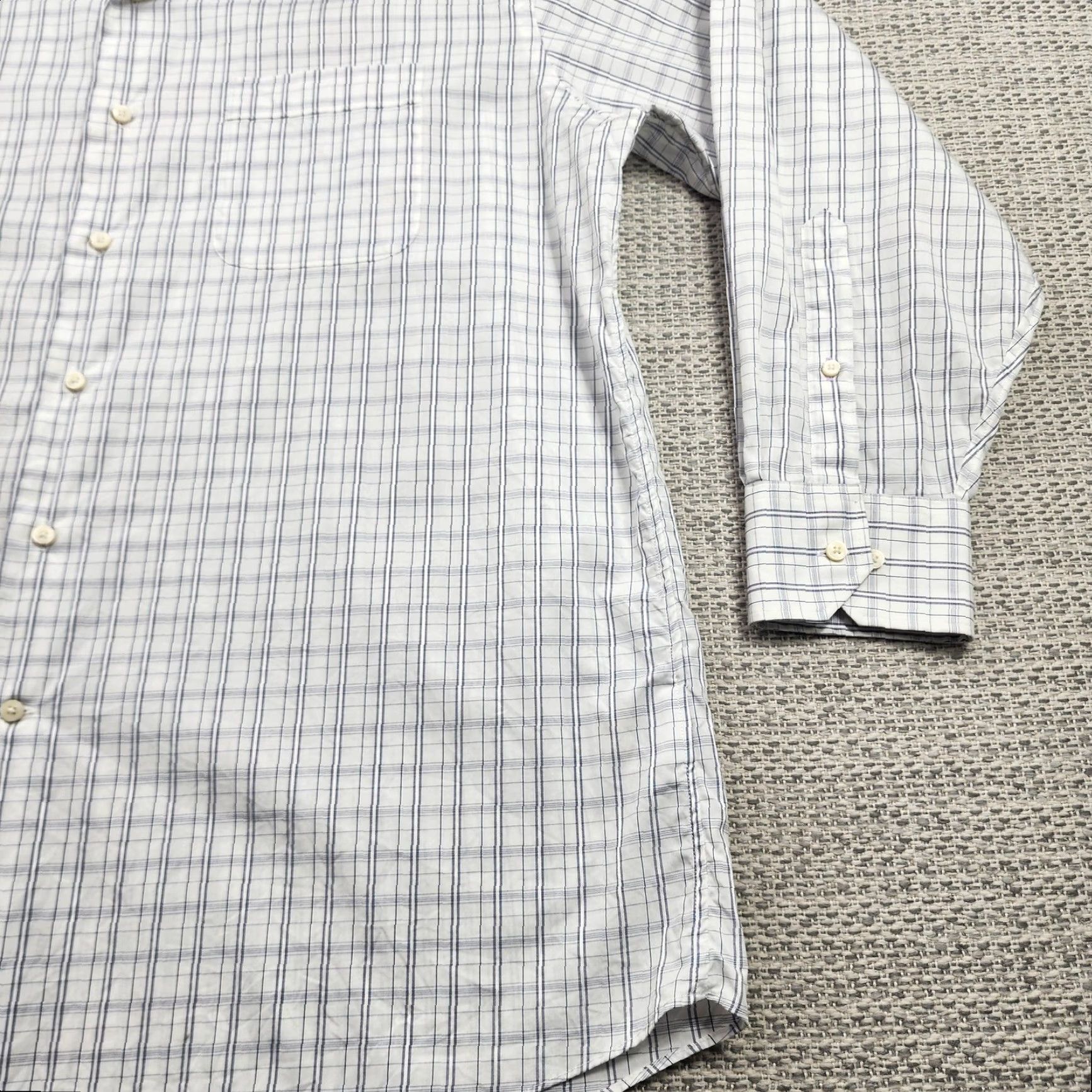 Tommy Bahama Tommy Bahama Shirt Mens 17 32-33 White Blue Plaid Long Sleeve Button Down Dress Size 46R - 2 Thumbnail