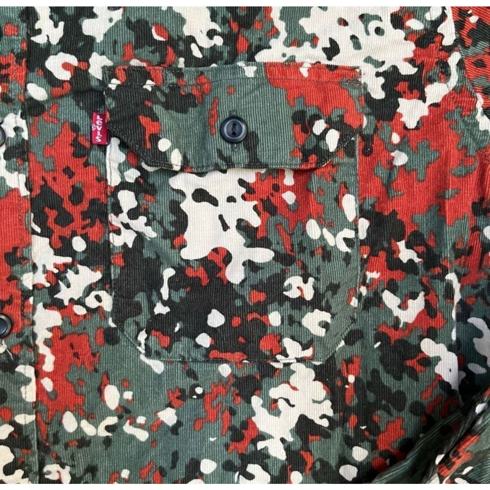 Levi's Levis Button Shirt Camo Corduroy Jackson Worker Pinwale Size US XL / EU 56 / 4 - 6 Thumbnail