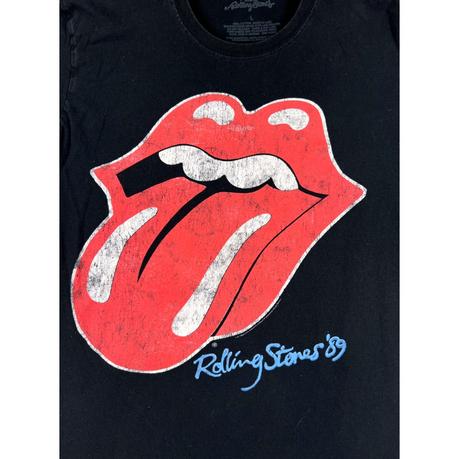 Vintage The Rolling Stones Shirt Mens Large Black Short Sleeve Crew Neck 100% Cotton Size US L / EU 52-54 / 3 - 3 Thumbnail