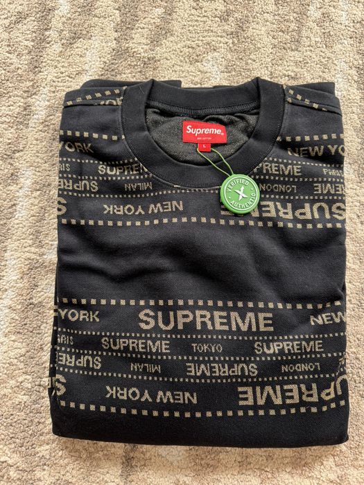 Supreme Supreme Metallic Jacquard Crewneck Black Large | Grailed