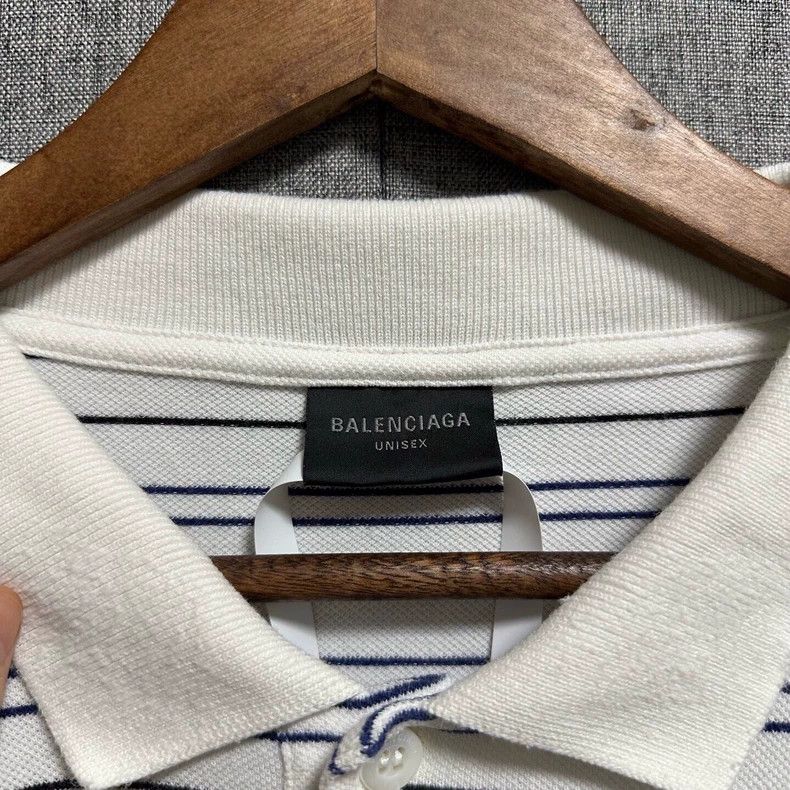 Balenciaga Balenciaga Striped Full Print Polo Shirt Double B Wheat 99 Size US M / EU 48-50 / 2 - 3 Thumbnail