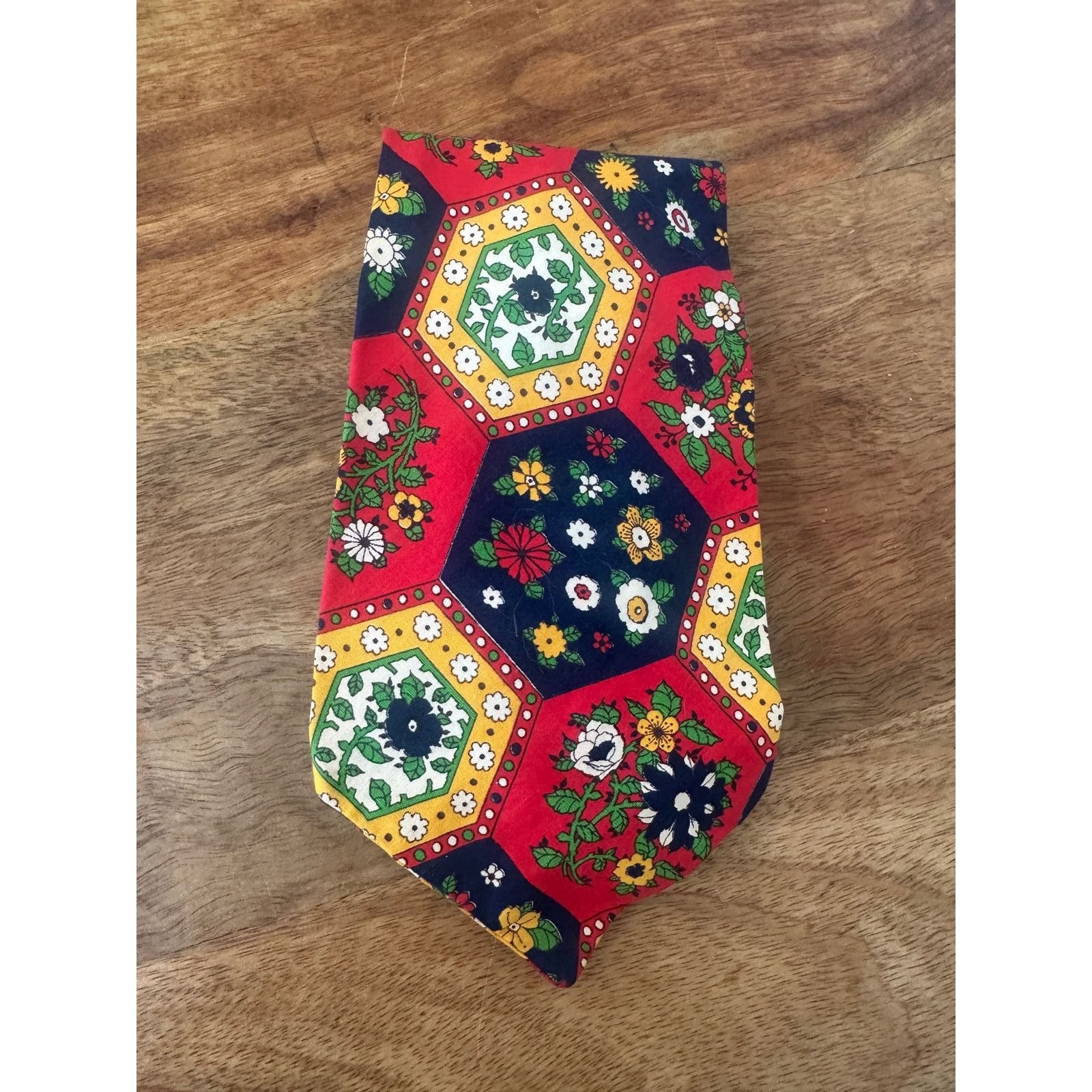 Vintage Vintage 1960s Men's Flower Power Wide Mod Tie Neck Tie Size ONE SIZE - 2 Thumbnail