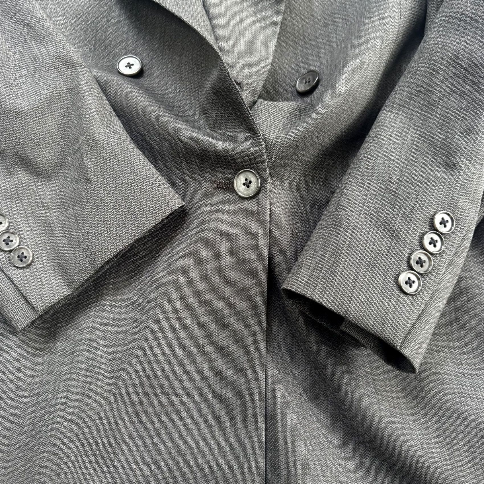 Perry Ellis Perry Ellis Portfolio Blazer Mens Large Gray Double Breasted Wool 2 Piece Jacket Macy’s Size 42R - 2 Thumbnail