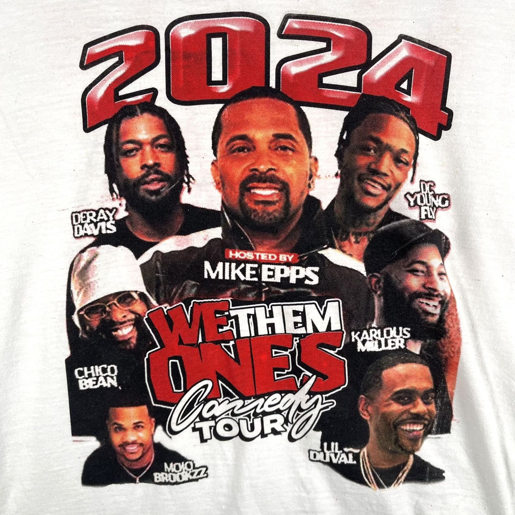 Gildan We Them Ones Comedy Tour 2024 Shirt Mens Large White Mike Epps DC Young Fly Size US L / EU 52-54 / 3 - 3 Thumbnail
