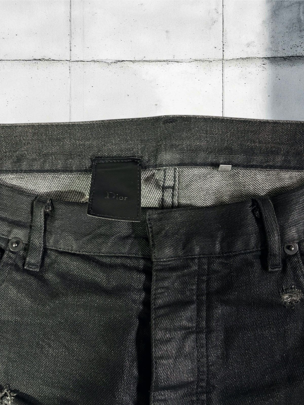Dior Dior Homme SS04 destroyed waxed strip denim Size US 34 / EU 50 - 9 Thumbnail