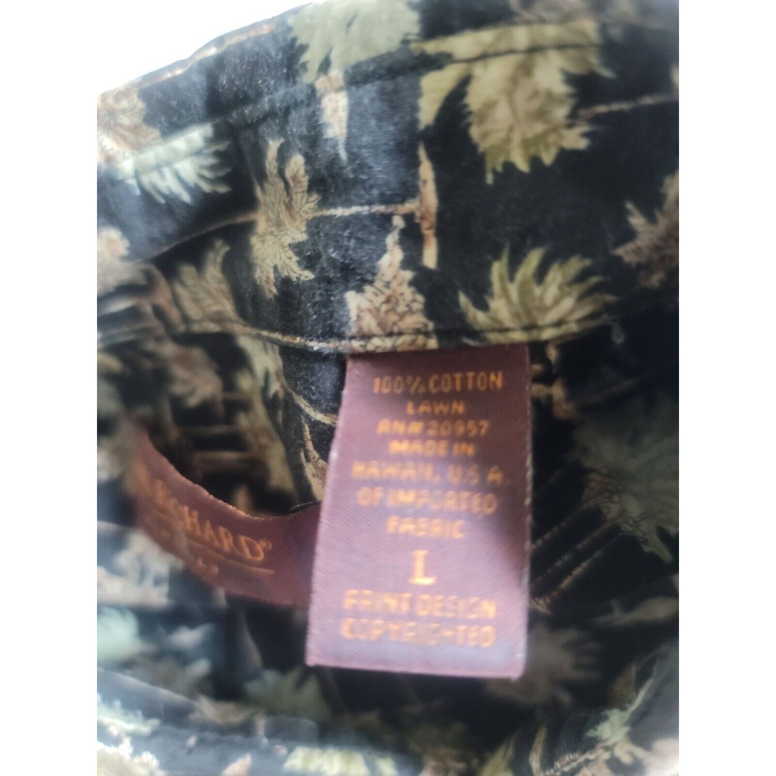 Tori Richard Tori Richard Hawaiian Shirt L Cotton Black w/ Palm Trees. Size US L / EU 52-54 / 3 - 2 Thumbnail