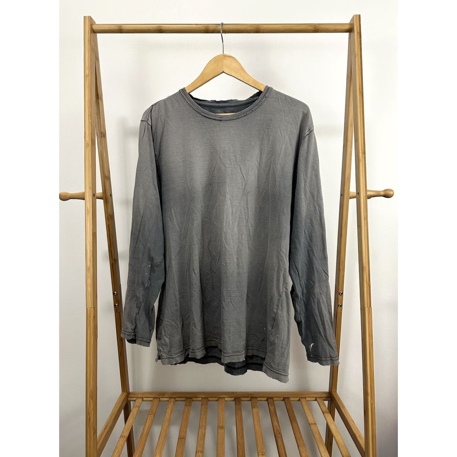 Weatherproof VTG Weatherproof T-Shirt Mens L Gray/Navy Distressed Grunge WIP Workwear Thrashed Cotton Shirt Size US L / EU 52-54 / 3 - 2 Thumbnail