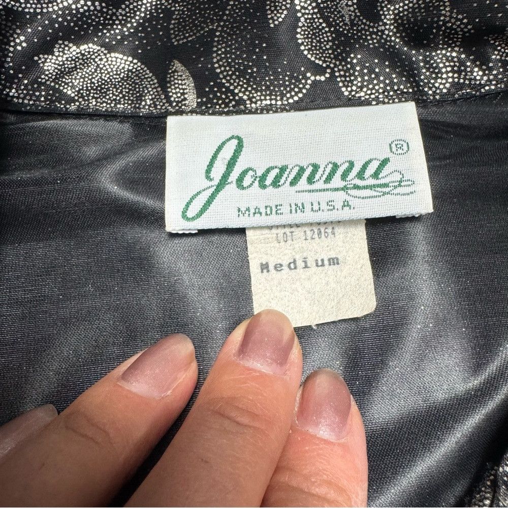 Other Vintage Joanna Floral Silver Padded Shoulder Long Sleeve Bl Size M / US 6-8 / IT 42-44 - 7 Thumbnail