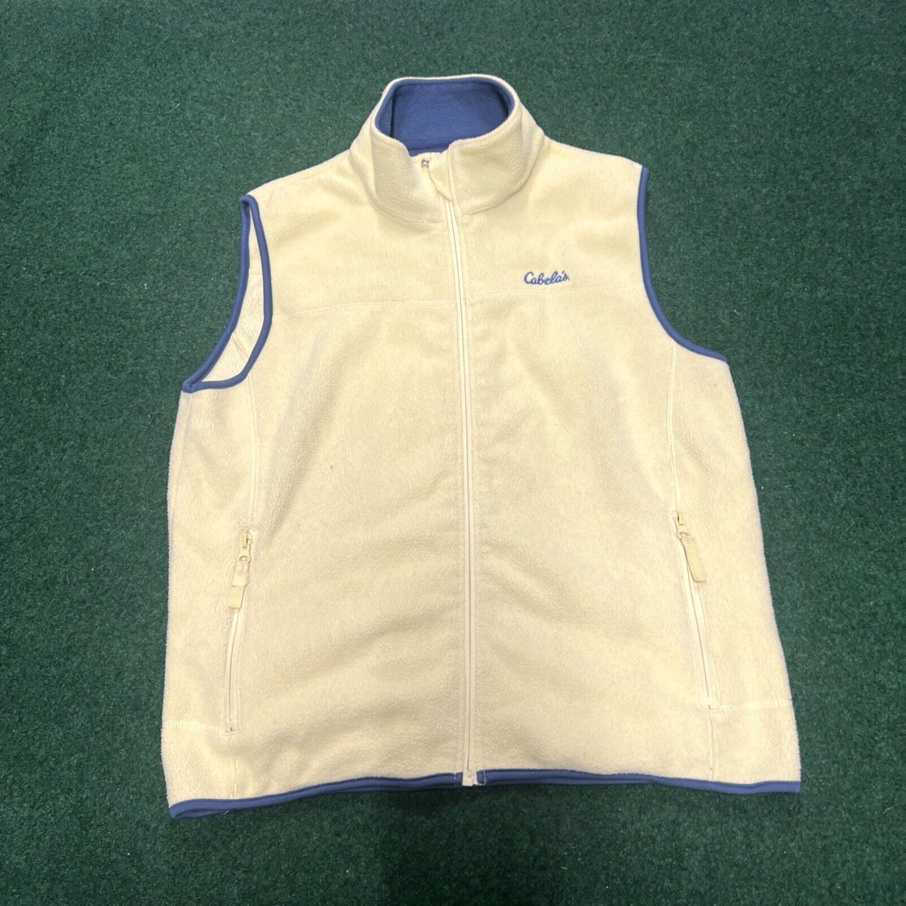 Vintage Cabela's Men's Size L Fleece Jacket Yellow Blue Polyester Vest Soft Size US L / EU 52-54 / 3 - 1 Thumbnail