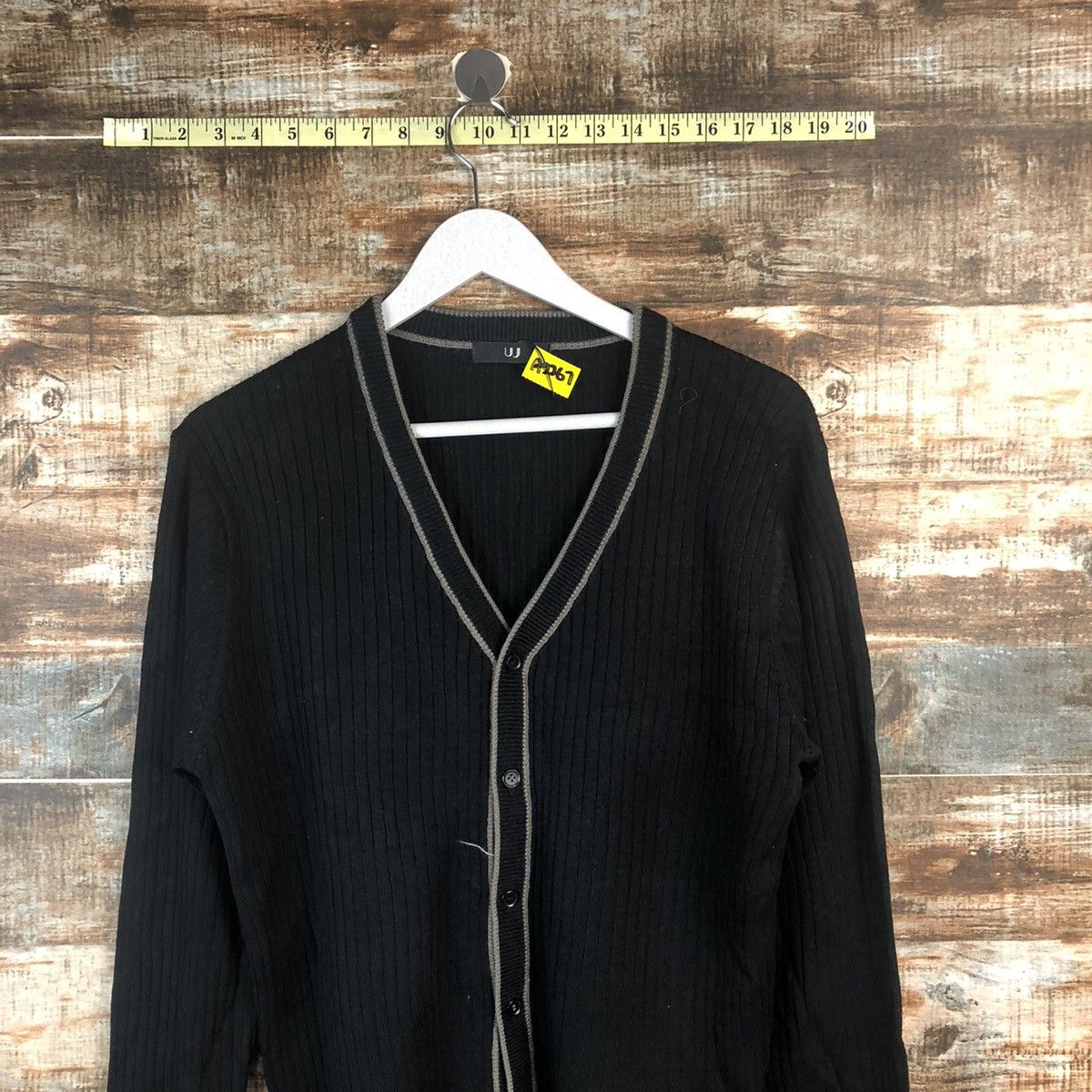 Japanese Brand UJ Black vintage plain Cardigan Knitwear #A2267 Size US M / EU 48-50 / 2 - 2 Thumbnail
