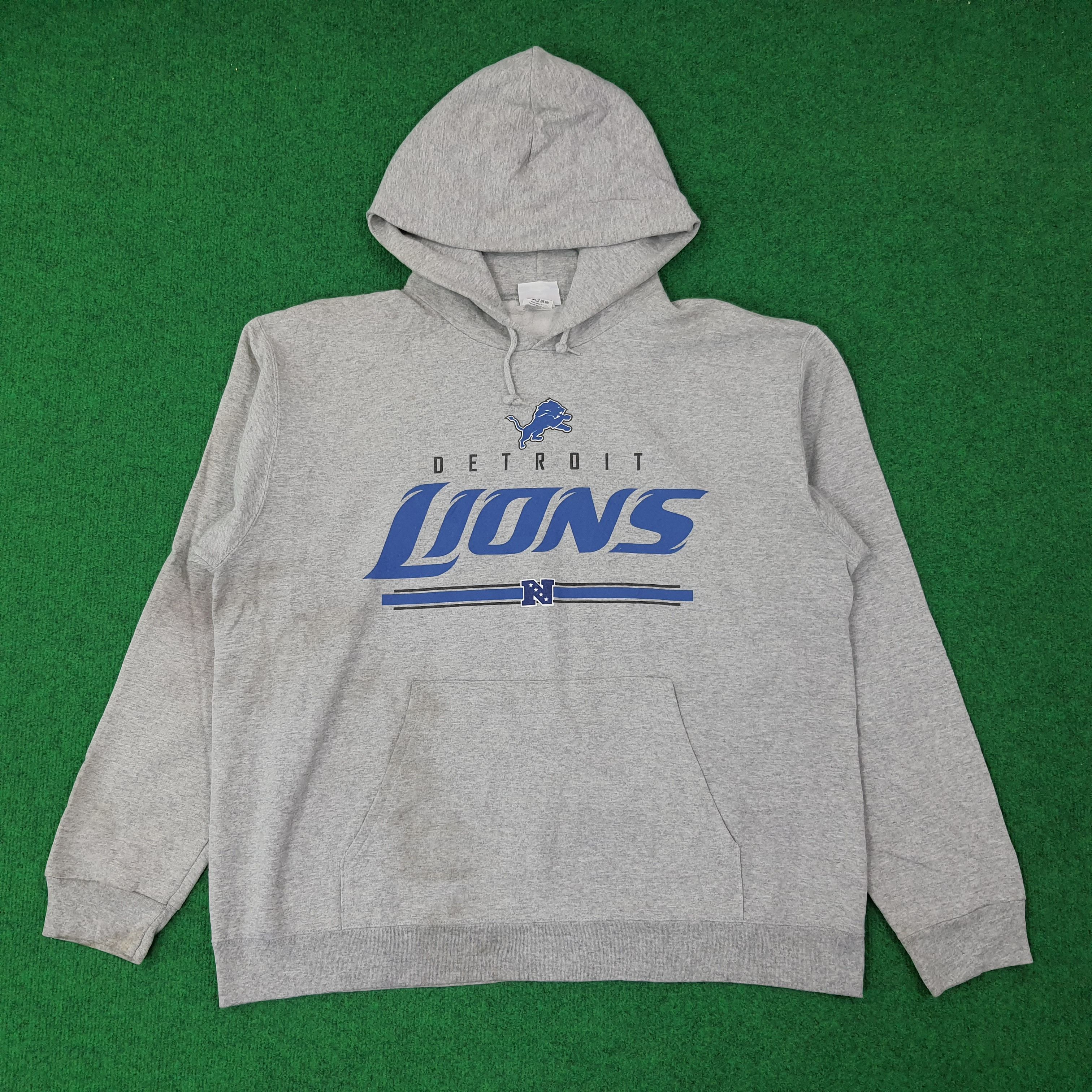 NFL Vintage NFL Detroit Lions Football Team Hoodie C264N4 Size US XL / EU 56 / 4 - 1 Thumbnail