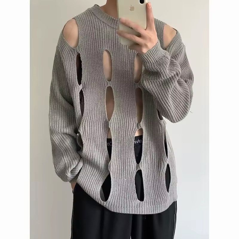 Other Streetwear Knitted Punk Hole Loose Sweater Pullover Size US L / EU 52-54 / 3 - 1 Thumbnail