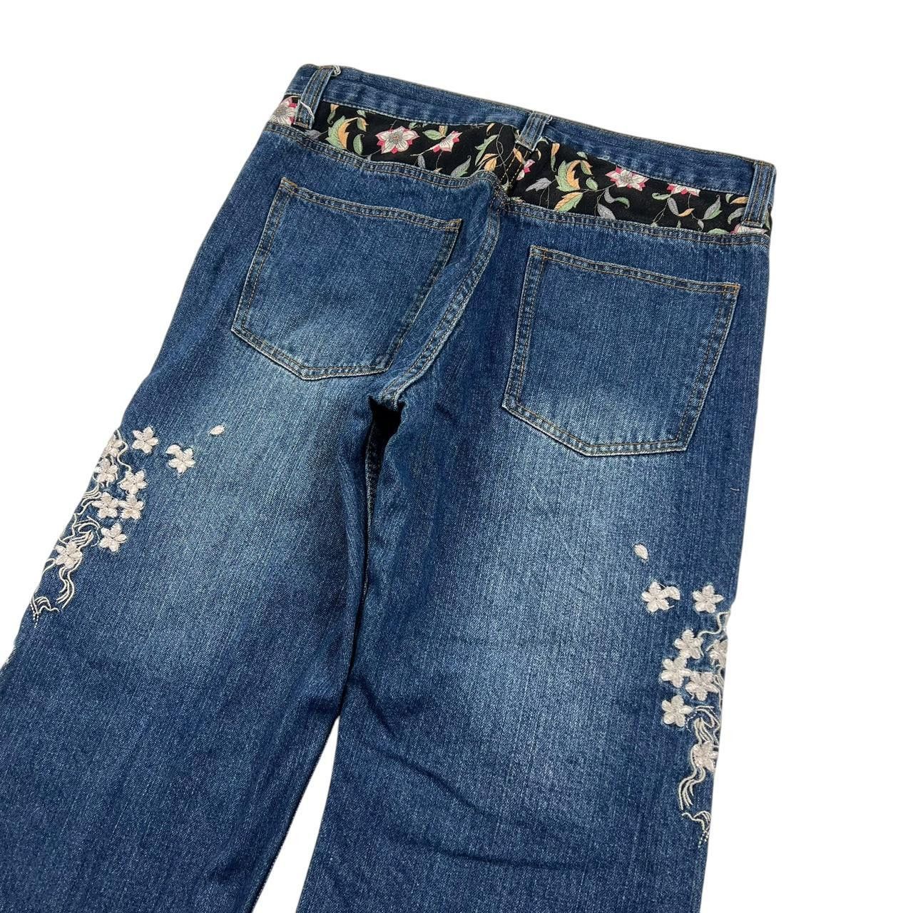 Japanese Brand Vintage Embroidered Koi Fish Japanese Denim Jeans - Waist 31 Size US 31 - 3 Thumbnail
