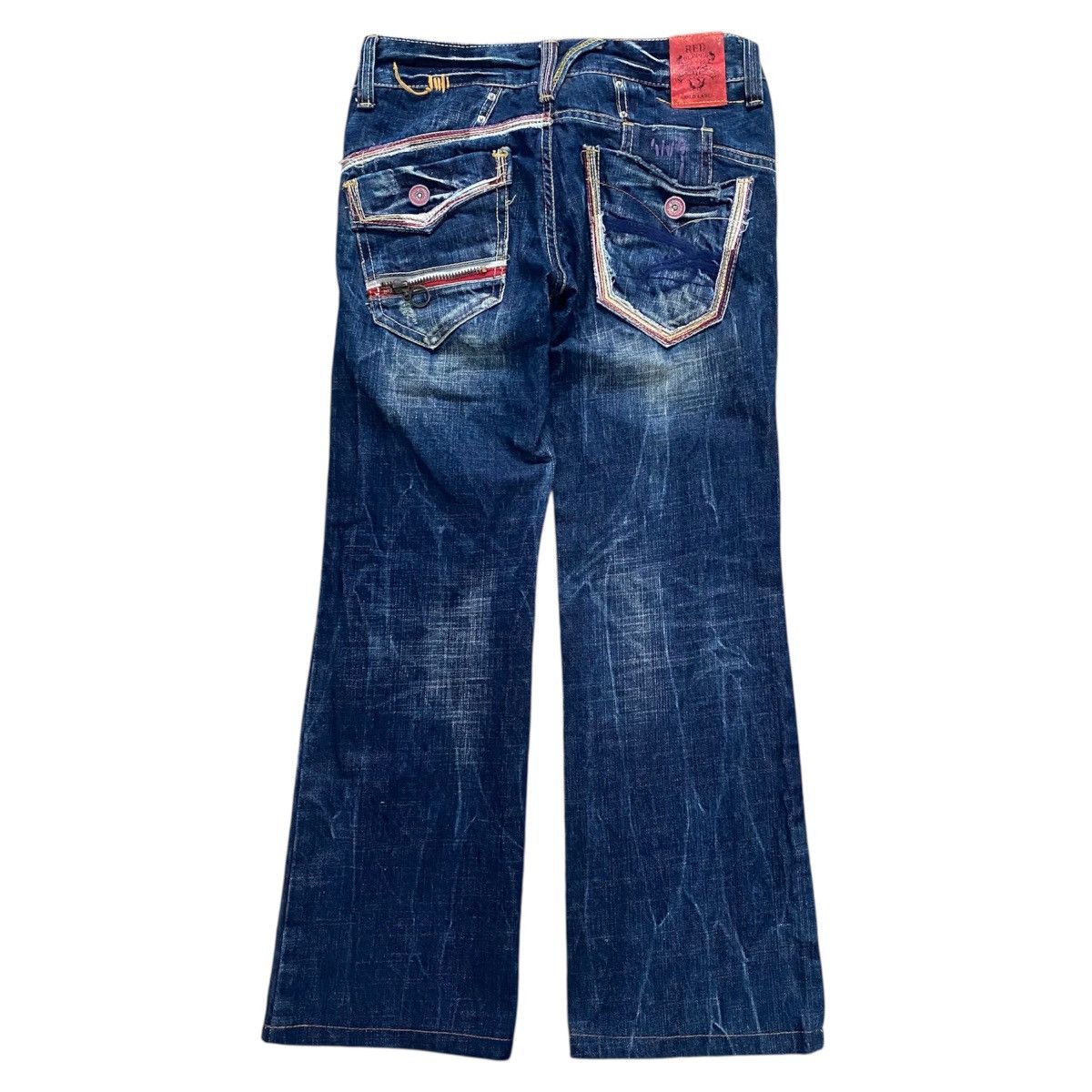 Japanese Brand Vintage Red Pepper Japan Dark Blue Flare Denim Jeans Size US 28 / EU 44 - 1 Thumbnail