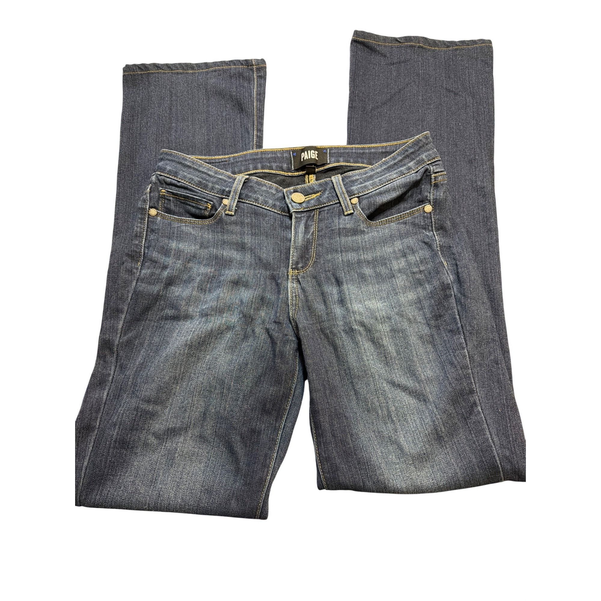 Paige Paige Dark Wash Manhattan Blue Denim Jeans Straight Leg Made Size 25" / US 0 / IT 36 - 1 Thumbnail