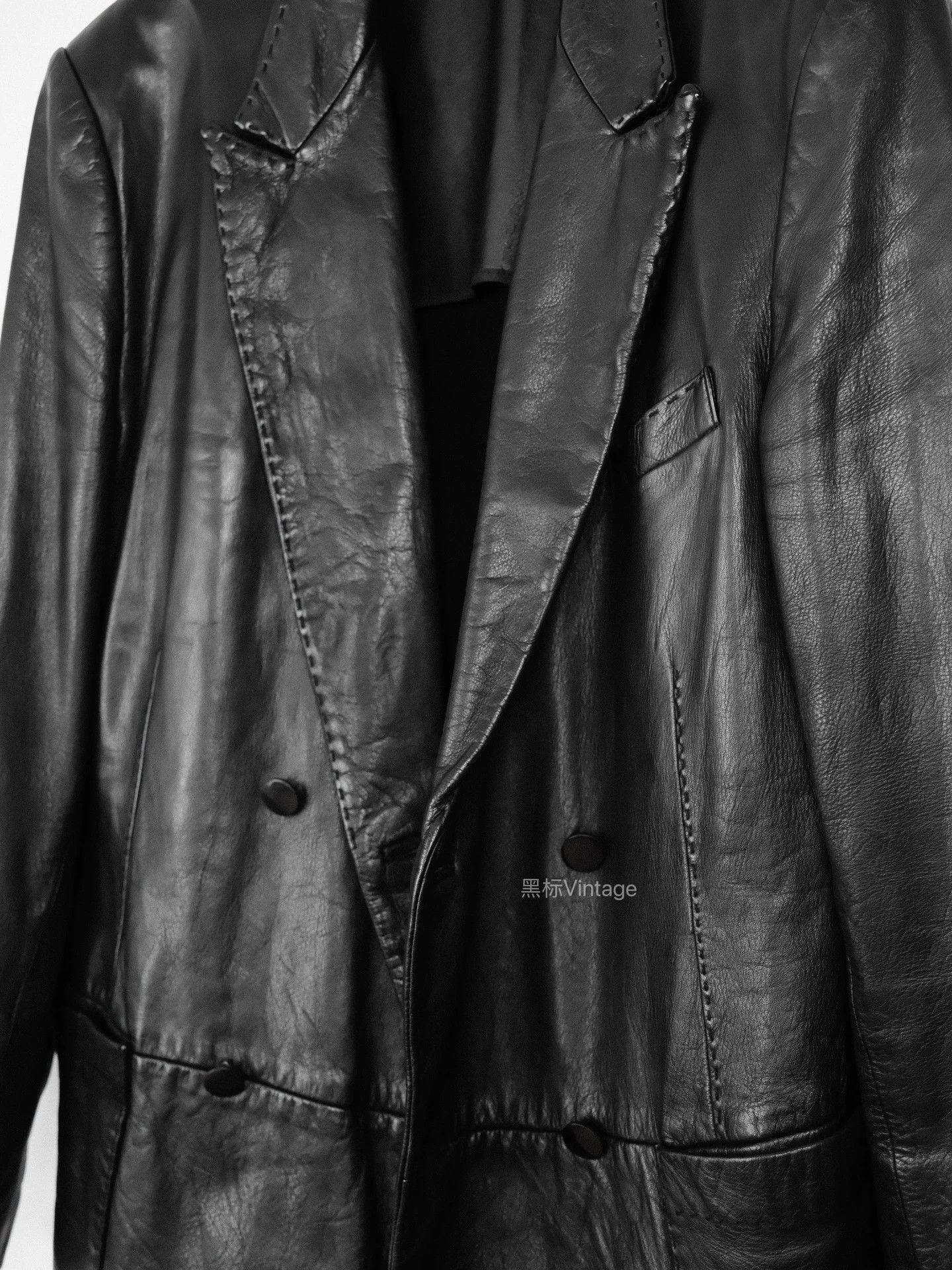 Yohji Yamamoto Yohji Yamamoto 06AW Archive Vegetable Tanned DB Blazer Size US L / EU 52-54 / 3 - 5 Thumbnail
