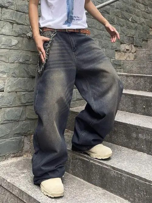 Jean Washed Baggy Denim Jeans Size US 34 / EU 50 - 1 Thumbnail