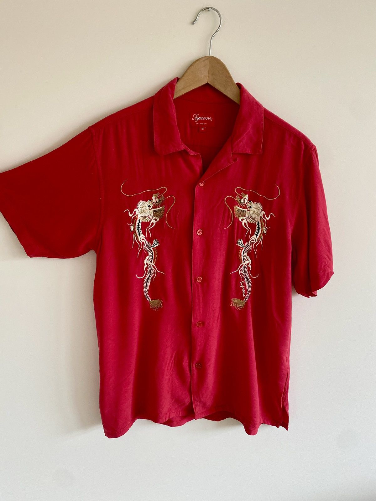Supreme Rayon Dragon motif Shirt Size US M / EU 48-50 / 2 - 2 Thumbnail