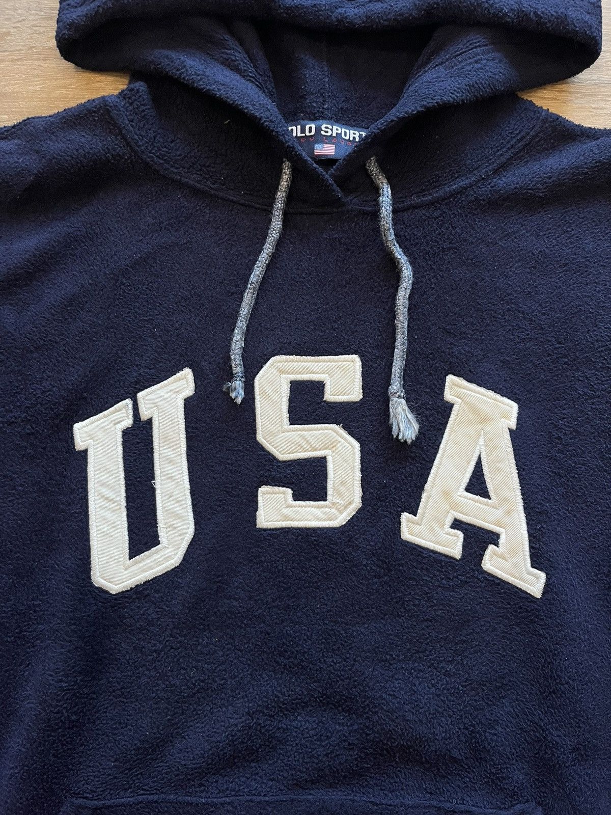 Polo Ralph Lauren × Vintage PoloRalphLauren USA Fleece Hoodie Size US L / EU 52-54 / 3 - 5 Thumbnail