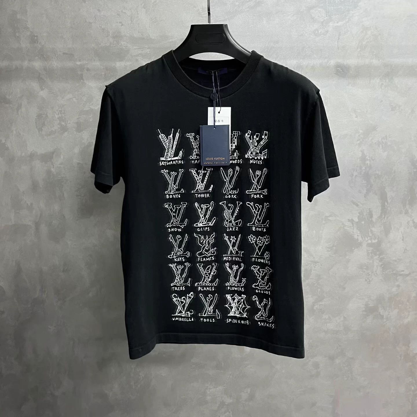 Louis Vuitton Black Logo Crewneck Short Sleeve T-Shirt