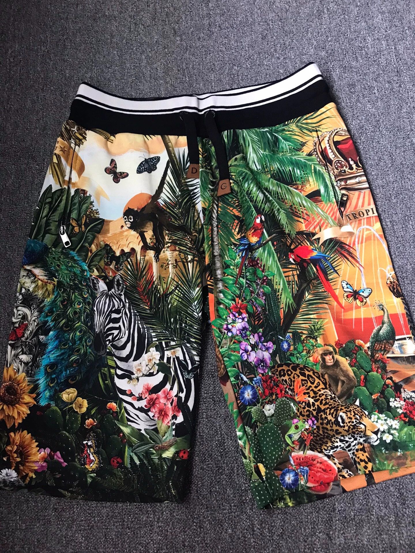 Dolce & Gabbana DG new 50 elastic waist tropical zoo print shorts Size US 34 / EU 50 - 1 Thumbnail
