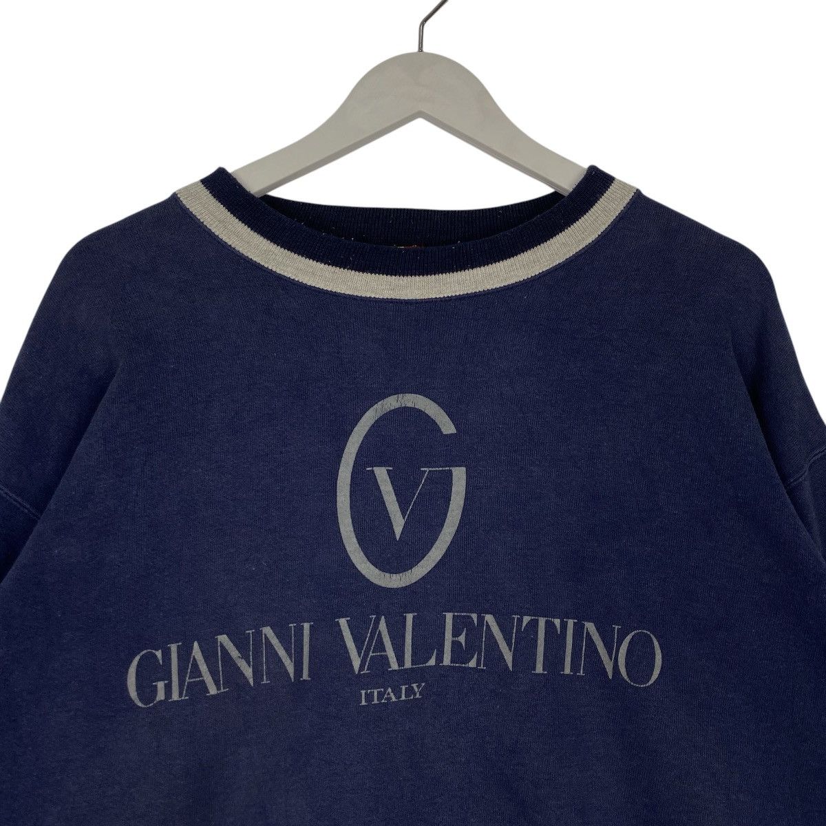 Gianni Valentino × Valentino Vintage Gianni Valentino Crewneck Sweatshirt Navy Blue Size M / US 6-8 / IT 42-44 - 4 Thumbnail