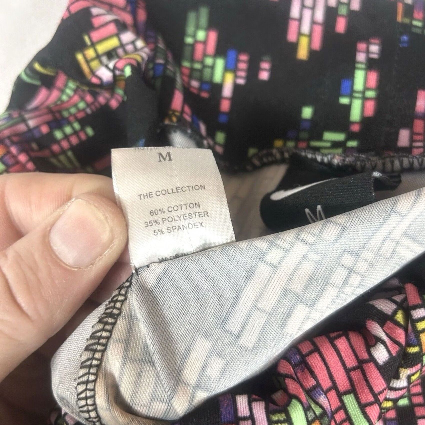 Nike Nike AQ Sport Leggings Joggers Womens M Black Abstract Pockets Run Gym Yoga Size 32" / US 10 / IT 46 - 4 Thumbnail