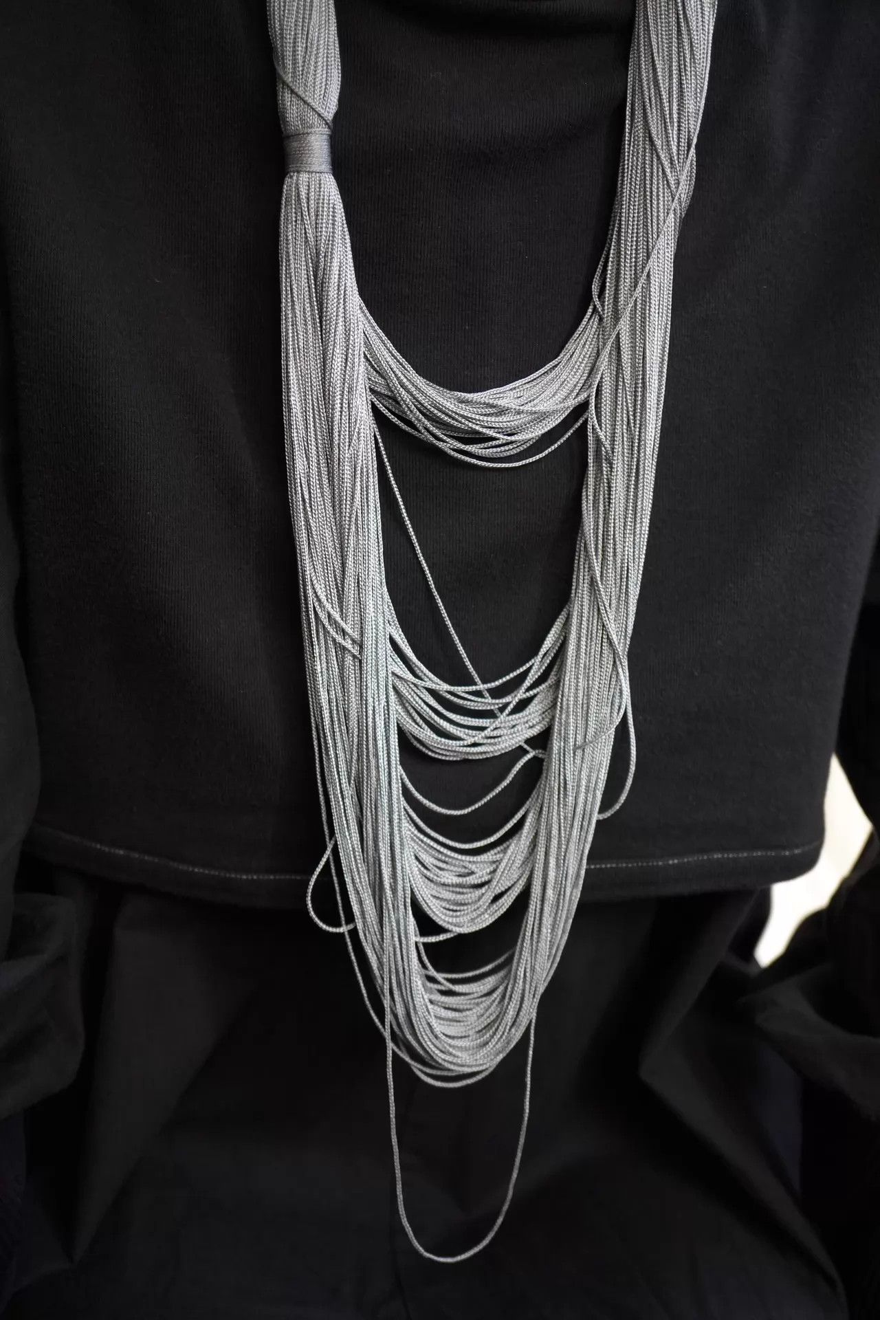 Maison Margiela Margiela 2000s Gray Cotton Necklace Size ONE SIZE - 8 Thumbnail