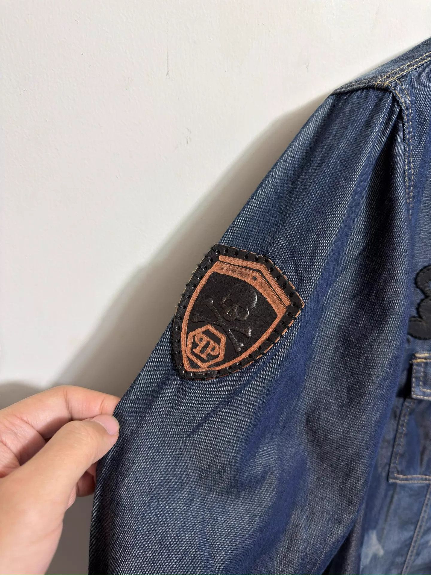 Philipp Plein Philipp Plein Slim Denim Shirt Dark Wash M/L/XL Size US XL / EU 56 / 4 - 4 Thumbnail