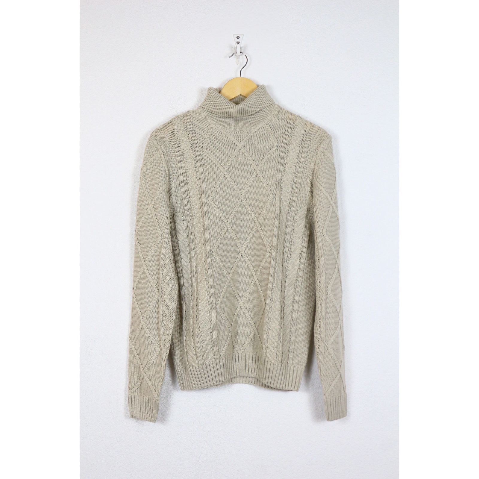 Folk Folk Beige Warm Cable Knit Turtleneck Sweater Jumper Size US S / EU 44-46 / 1 - 1 Thumbnail
