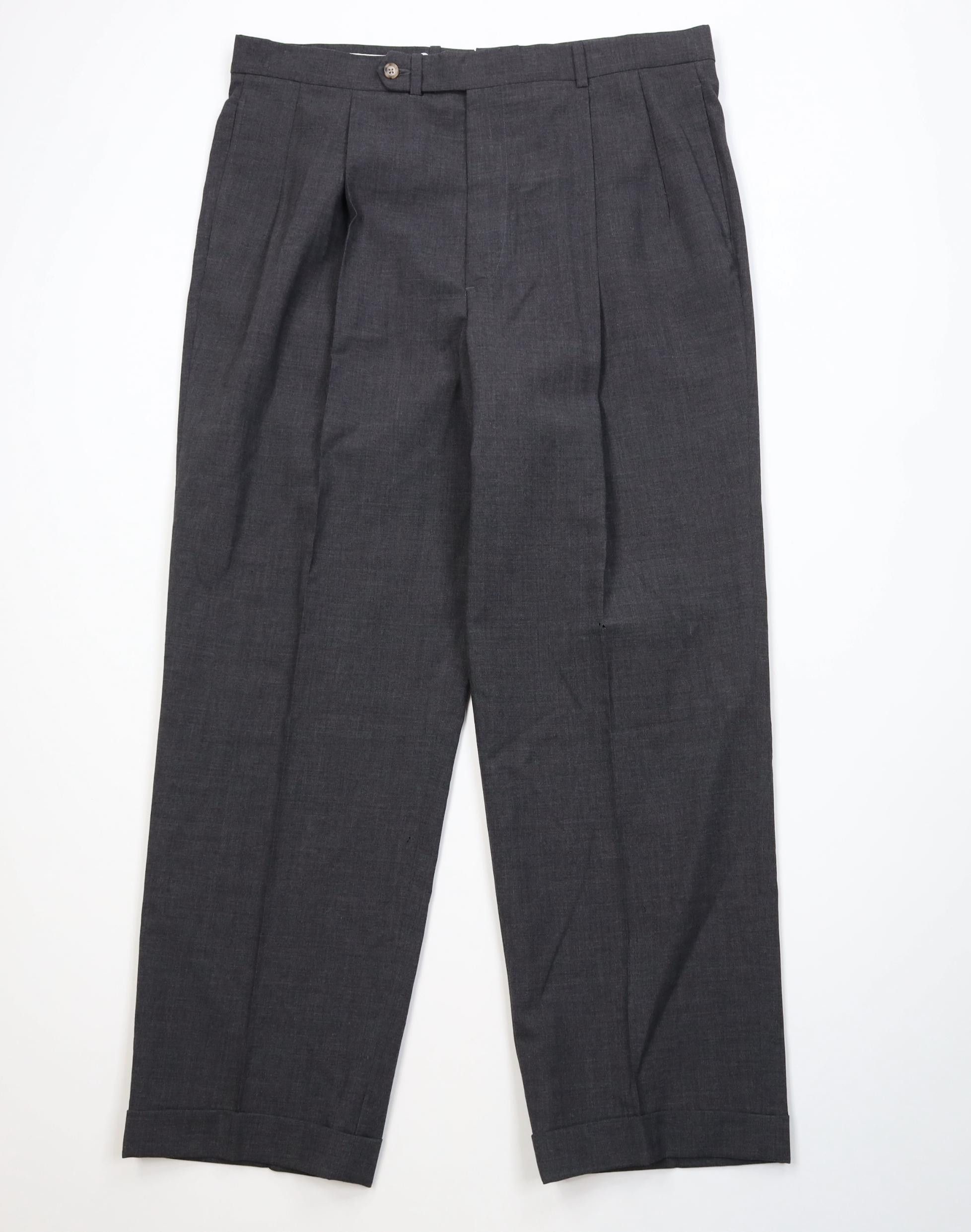 Vintage Vintage 90s Streetwear Wool Knit Wide Leg Chino Pants Gray Size US 38 / EU 54 - 1 Thumbnail